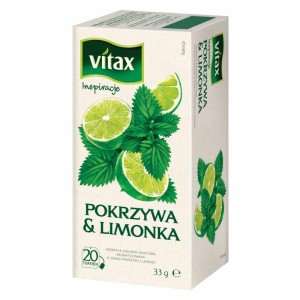 Herbata ziołowo-owocowa VITAX INSPIRATIONS pokrzywa z limonką z zawieszką 20szt. /SP-932821/