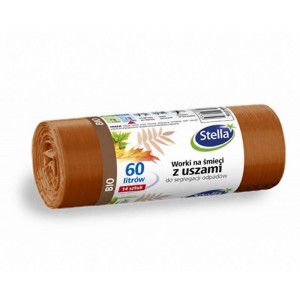 Worki na śmieci 60L LDPE 25µm STELLA do segregacji brązowe 14szt. (bBIO) /ST-ST-035175/