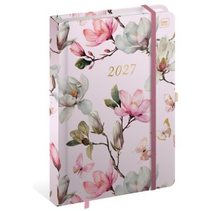 Terminarz B5 tygodniowy z gumką INTERDRUK 2027 METALLIC MAGNOLIA 1szt. /397010/