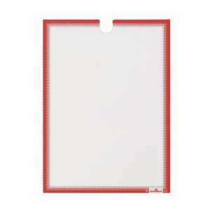 Ramka samoprzylepna A4 na dokumenty DURABLE czerwona 5szt. /400603/