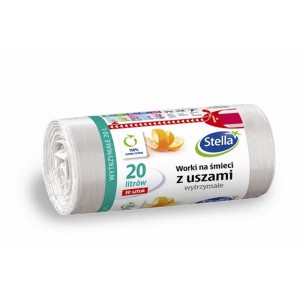 Worki na śmieci 20l STELLA wytrzymałe białe z uszami  30szt.  /ST-ST-009701/
