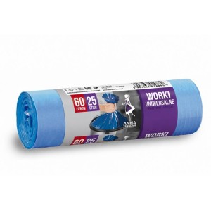 Worki NA ŚMIECI 60L LDPE 9,5 µm ANNA ZARADNA niebieskie 25szt. /ST-AZ-010882/
