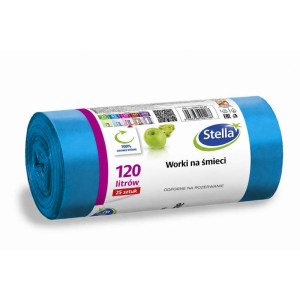 Worki na śmieci STELLA 120l bardzo mocne niebieskie 25 sztuk /ST-ST-004188/