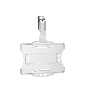 Identyfikator holder do kart z klipem 54x87mm transparentny 25 sztuk /811819/