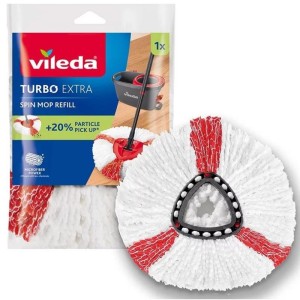 Wkład do mopa VILEDA obrotowego TURBO 2w1 micorofibra biało-czerwony 1szt.