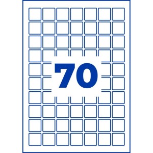 ETYKIETY FOLIOWE DO OZNACZEŃ QR  25x25mm AVERY ZWECKFORM ODPORNE NA WARUNKI POGODOWE 20ARK 1400 ETYKIET BIAŁE  /L7074-20/