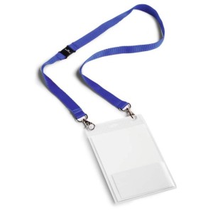 Identyfikator konferencyjny A6 z taśmą tekstylną granatową 10 sztuk /852507/