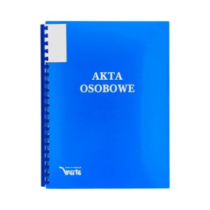 Teczka na akta osobowe A4 niezadrukowana binda zewnętrzna WARTA niebieska 1szt. /1824-339-093/