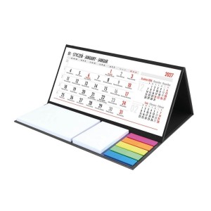 Kalendarz biurkowy stojący poziomy 21,0x19,0cm CRUX 2027 z notesem czarny 1szt. /KB-715-TNO-01-C/