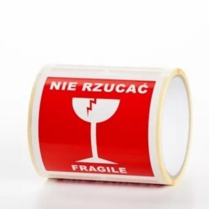 Etykiety na rolce 50mmx50mm FRAGILE NIE RZUCAĆ 1000szt.