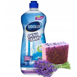 Płyn do mycia okien i ram okiennych 1,0L SIDOLUX LAWENDOWE mydło marsylskie