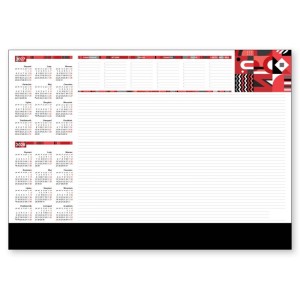 Biuwar papierowy z listwą 48x34cm B3 tygodniowy 26 kartek kalendarz dwuletni (2027,2028) CRUX z kolorowym nadrukiem listwa czarna 1szt. /KB-753-B3_PCV-4.CZARNA/