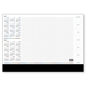 Biuwar papierowy z listwą 48x34cm B3 tygodniowy 26 kartek kalendarz dwuletni (2027,2028) CRUX listwa czarna 1szt.  /KB-755-B3_PCV-4.CZARNA/