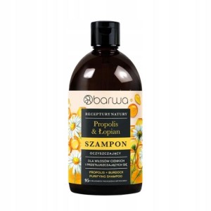Szampon do włosów oczyszczający 380ml BARWA RECEPTURY NATURY z propolisem i łopianem do włosów cienkich i przetłuszczających się 1szt. /04308410180620/