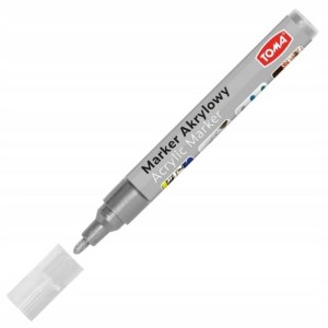 Marker akrylowy okrągły 2,5mm TOMA 402 srebrny 1szt.