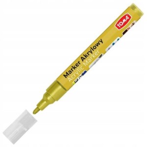 Marker akrylowy okrągły 2,5mm TOMA 402 złoty 1szt.