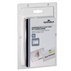 Identyfikator CLICK FOLD 54x90mm z kombi-klipem 5 sztuk /869319/