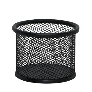 Pojemnik na przybory metalowy 90x68mm Q-CONNECT OFFICE SET czarny /KF16571/