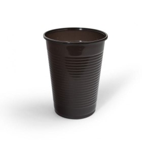 Kubki plastikowe wielokrotnego użytku na ciepłe i zimne napoje 200ml wykonane z PP brązowe OFFICE PRODUCTS 100szt. /24022015-18/