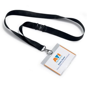 Identyfikator konferencyjny na czarnej smyczy szer.20mm 60x90mm 10 sztuk /8600 01/