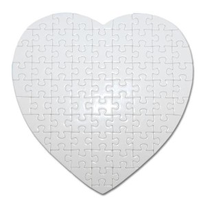 Puzzle błyszczące w kształcie serca 64el. szer197MM dł245MM