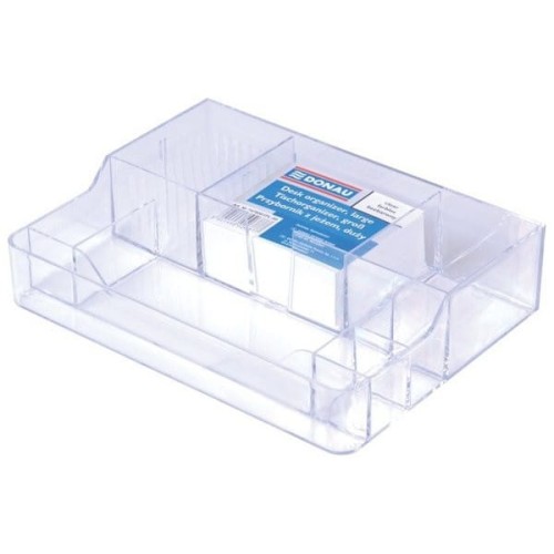 Przybornik na biurko z jeżem DONAU transparentny.jpg