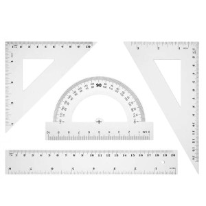 Zestaw geometryczny TETIS - linijka 20cm  /BL001-BK/