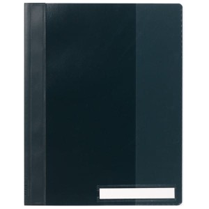 Skoroszyt A4 z przeźroczystą okładką szerokość ponadstandardowa wykonany z PCW czarny /251001/