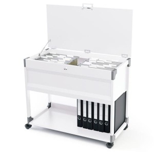 Wózek na teczki zawieszkowe SYSTEM FILE TROLLEY MULTI TOP na 100 teczek szary /378710/