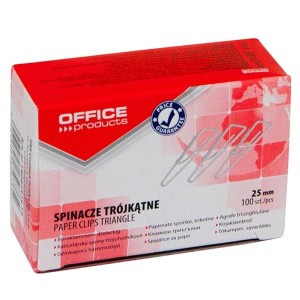 Spinacze biurowe 25mm trójkątne OFFICE PRODUCTS 100szt. /18082525-19/