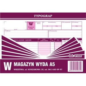 Druk samokopiujący magazyn wyda A5 80 kartek TYPOGRAF /01034/