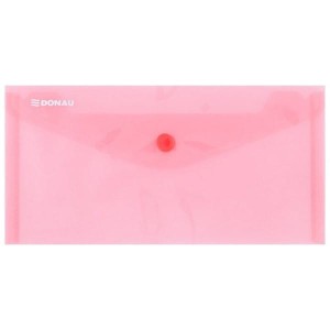 Teczka kopertowa DONAU na zatrzask transparentna czerwona DL /8548001PL04/