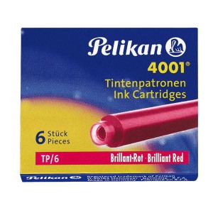 Nabój krótki PELIKAN TP6 czerwony, 6 szt. /301192/