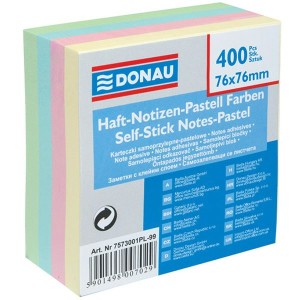 Notes samoprzylepny 76x76 mm pastel DONAU 400 kartek /7573001PL99/