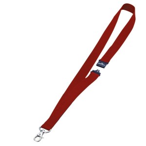 Smycz do identyfikatorów DURABLE z zapięciem zabezpieczającym i karabińczykiem 20mm czerwona 10 sztuk /813703/