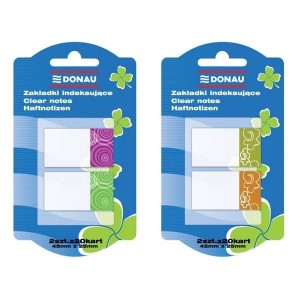 Zakładki indeksujące DONAU 45x25 mix wzorów 2 kol x 20szt /7569001PL-99/