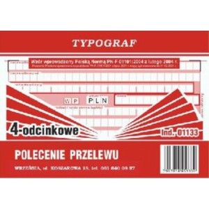 Druk "Polecenie Przelewu" 4-odc 1133 TYPOGRAF /01133/