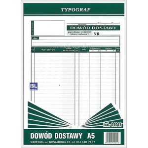Druk "Dowód Dostawy" A5 1041 TYPOGRAF