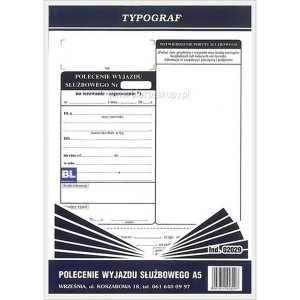 Druk "Polecenie Wyjazdu Służbowego" 2029 TYPOGRAF