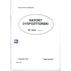 Druk raport dyspozytorski SM-106 TYPOGRAF A4 /02127/