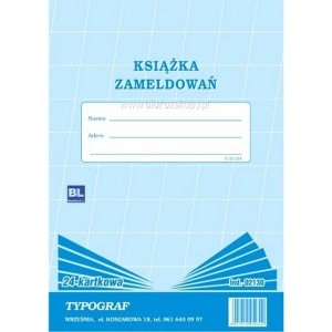 Druk offsetowy książka zameldowań A4 24 kartki TYPOGRAF /02130/