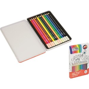 Kredki ołówkowe 12 kolorów FIORELLO Super Soft metalowe opakowanie /170-2425/