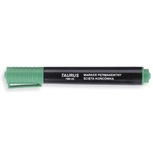 Marker permanentny ścięty TAURUS zielony /TMP-02/