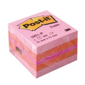 Notes samoprzylepny 51x51 mm 400 kartek 2051-u różowa 3M POST-IT /3M-ft510091737/