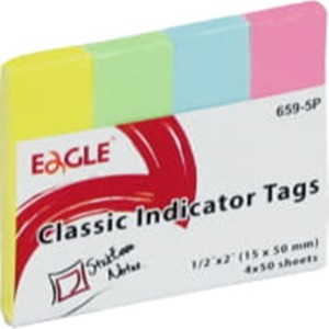 Zakładki indeksujące 15x50 mm papierowe 4x50szt. pastelowe EAGLE 659-5P /150-1243/