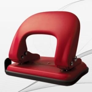 Dziurkacz do 25 kartek metalowy TETIS czerwony /GD009-AC/