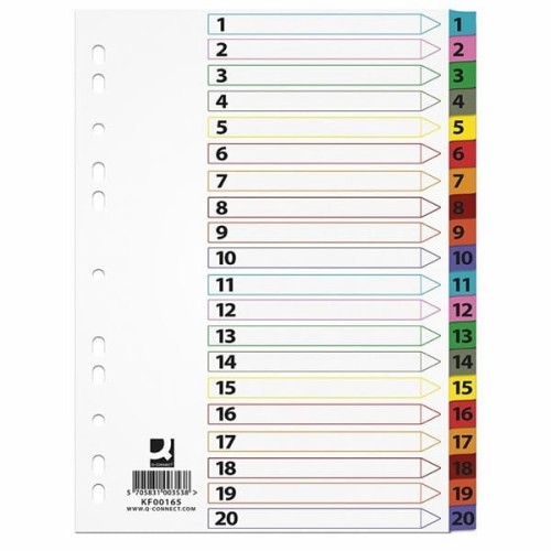 Przekładki Q-CONNECT MYLAR kartonowe 1-20 A4 numeryczne kolorowe.jpg