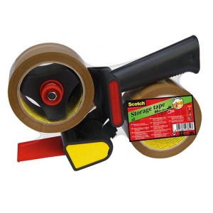 Taśma pakowa 50x66 brązowa akryl 309 Buff 2szt + podajnik HE180 (3dni) /3M-kt000037533-/