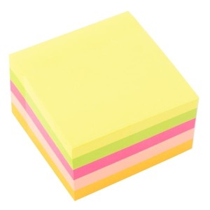 Notes samoprzylepny 76x76mm 400 kartek neonowy mix kolorów D.RECT /009328/