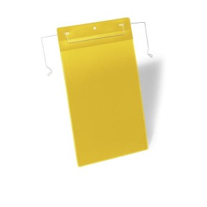 Kieszeń magazynowa z uchwytami z drutu  A4 pionowa DURABLE żółta 50szt. /1753 04/